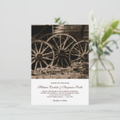 カント素朴リーウエスタンワゴンホイールの結婚式招待 招待状 (スタンド正面)