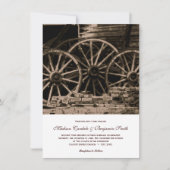 カント素朴リーウエスタンワゴンホイールの結婚式招待 招待状 (正面)