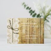 カント素朴リーウッドレーススクエアウェディングの出欠届けカード 出欠カード (スタンド正面)