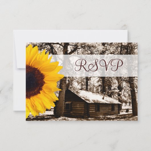 カント素朴リーキャビンひまわりの結婚式の出欠のカード 出欠カード (裏面)
