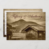 カント素朴リーキャビンマウンテン結婚式招待状 招待状 (正面/裏面)