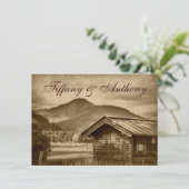 カント素朴リーキャビンマウンテン結婚式招待状 招待状 (スタンド正面)