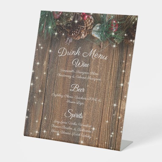 カント素朴リークリスマスガーランドウシナモン&パイン 台座サイン (正面)