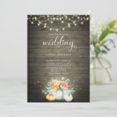 カント素朴リーストリングライトパンプキン秋の結婚式 招待状 (スタンド正面)