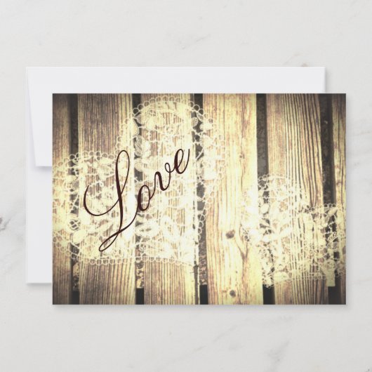 カント素朴リーバーンウッドラブ結婚式招待状 招待状 (裏面)