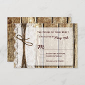 カント素朴リーバーンウッドレース結婚のRSVPカード 出欠カード (正面/裏面)