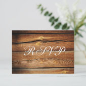 カント素朴リーバーンウッド結婚式の出欠確認カード 出欠カード (スタンド正面)
