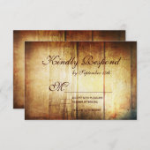 カント素朴リーバーンウッド結婚式の出欠確認カード 出欠カード (正面/裏面)