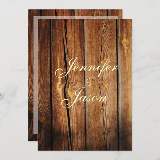 カント素朴リーバーンウッド結婚式招待状 招待状 (正面/裏面)