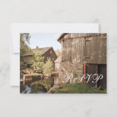 カント素朴リーバーンキャビン結婚式の出欠届けカード 出欠カード (裏面)