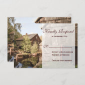 カント素朴リーバーンキャビン結婚式の出欠届けカード 出欠カード (正面/裏面)