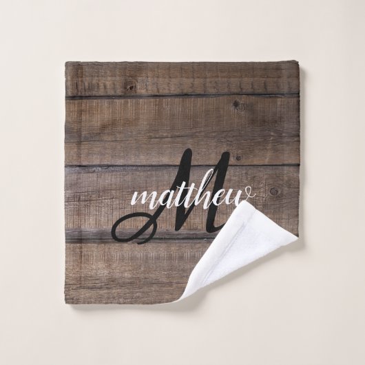 カント素朴リーバーンファームハウスモノグラムの名  バスタオルセット (ウォッシュタオル)