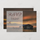 カント素朴リーバーンラブウェディングの出欠届けカード 出欠カード (正面/裏面)