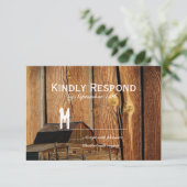 カント素朴リーバーン結婚式招待状RSVPカード 出欠カード (スタンド正面)