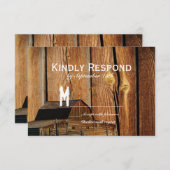 カント素朴リーバーン結婚式招待状RSVPカード 出欠カード (正面/裏面)