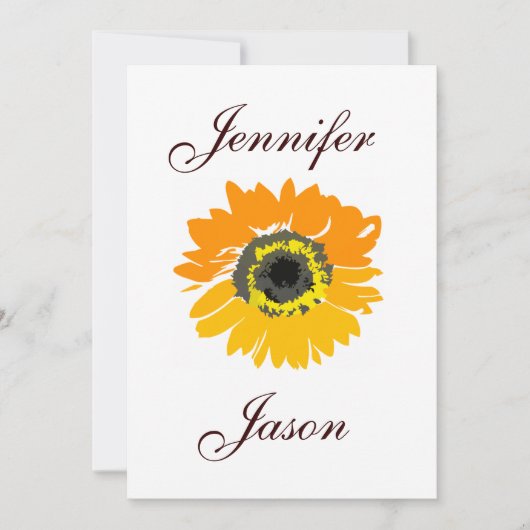 カント素朴リーヒマワリ結婚式招待状 招待状 (正面)