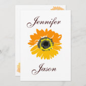 カント素朴リーヒマワリ結婚式招待状 招待状 (正面/裏面)