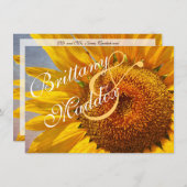 カント素朴リーヒマワリ結婚式招待状 招待状 (正面/裏面)