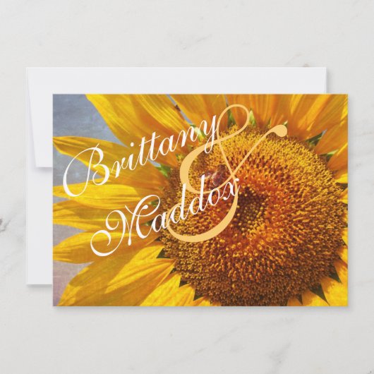 カント素朴リーヒマワリ結婚式招待状 招待状 (正面)