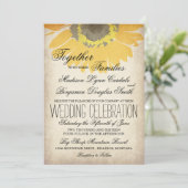 カント素朴リーヒマワリ結婚式招待状 招待状 (スタンド正面)