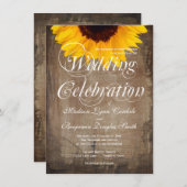 カント素朴リーヒマワリ結婚式招待状 招待状 (正面/裏面)