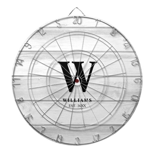 カント素朴リーホワイトバーンウッパーソナライズされたド ダーツボード (正面)