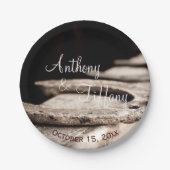 カント素朴リーホースショーズカウボー結婚イズケーキパップ ペーパープレート (正面)