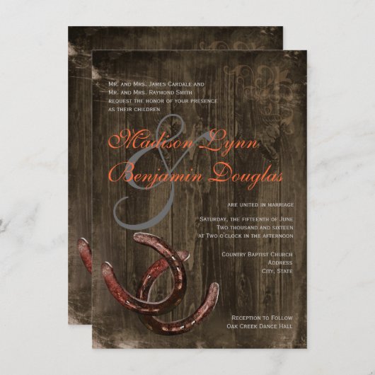 カント素朴リーホースショーズVer2結婚式招待状 招待状 (正面/裏面)