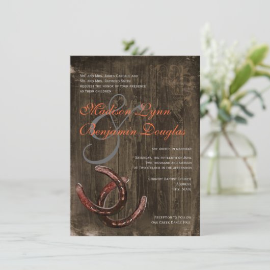 カント素朴リーホースショーズVer2結婚式招待状 招待状 (スタンド正面)