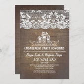 カント素朴リーメイソン·ジャーズ·レース·婚約パーティ 招待状 (正面/裏面)