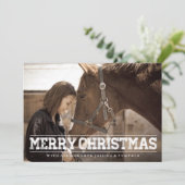 カント素朴リーメリークリスマスワインのストライプ写真 シーズンカード (スタンド正面)