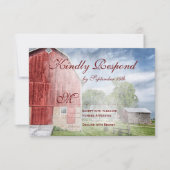 カント素朴リーレッドバーンの結婚式の出欠確認カード 出欠カード (正面)