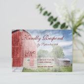 カント素朴リーレッドバーンの結婚式の出欠確認カード 出欠カード (スタンド正面)