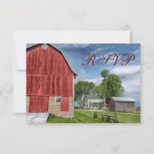 カント素朴リーレッドバーンの結婚式の出欠確認カード 出欠カード (裏面)