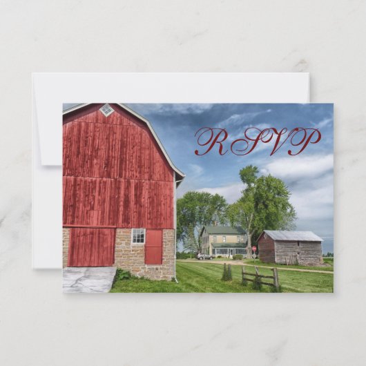 カント素朴リーレッドバーンの結婚式の出欠確認カード 出欠カード (裏面)