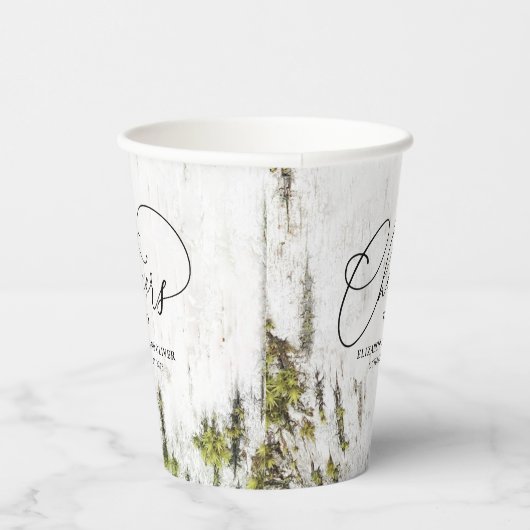 カント素朴リー樺の木樹皮テクスチャ応援 紙コップ (右)