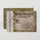 カント素朴リー迷彩柄結婚の出欠確認カード 出欠カード (正面/裏面)