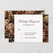 カント素朴リー・パイン・コーン結婚式出欠届けカード 出欠カード (正面/裏面)