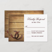 カント素朴リー・ホースショーズの結婚式の出欠届けカード 出欠カード (正面/裏面)