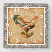 カント素朴リー·ルエレガントスター·ダマ華美スク スクエア壁時計 (正面)