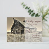 カント素朴リー・ルーラル・バーン・ウェディングの出欠確認カード 出欠カード (スタンド正面)