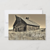 カント素朴リー・ルーラル・バーン・ウェディングの出欠確認カード 出欠カード (裏面)