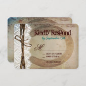 カント素朴リーHorseshoeティール（緑がかった色）結婚のRSVPカード 出欠カード (正面/裏面)