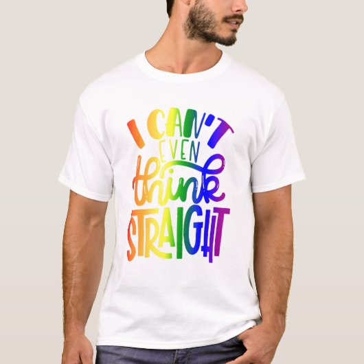 カント考えスストレートLgbtqバイセクシャル国旗のゲイP Tシャツ (正面)