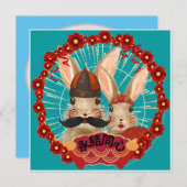 カント語結婚で旧正月のフラットカード シーズンカード (正面/裏面)