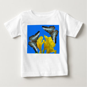 カンナキングのマレーシアの青いクリッパー蝶 ベビーTシャツ