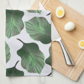 カンナトロピカナ熱帯葉グリーン キッチンタオル (四つ折り)