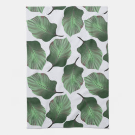 カンナトロピカナ熱帯葉グリーン キッチンタオル