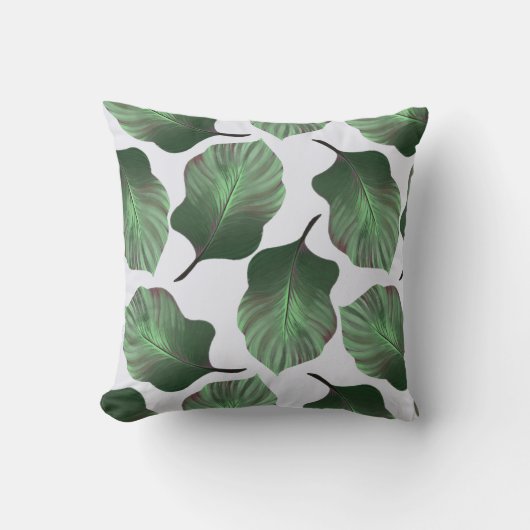 カンナトロピカナ熱帯葉グリーン クッション (正面)
