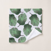 カンナトロピカナ熱帯葉グリーン バスタオルセット (ウォッシュタオル)